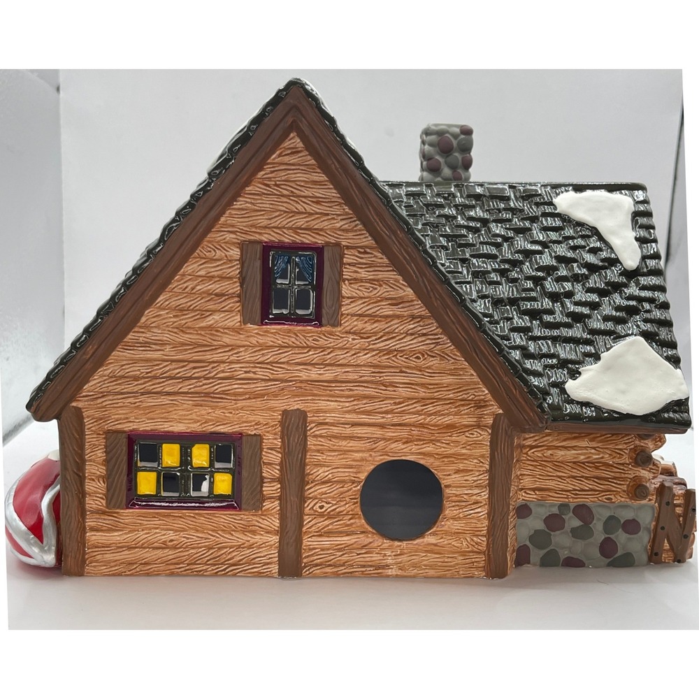 Dept 56 Snow Village Hunting Lodge 5445-3 Vintage 1993 Ceramic Lighted House - Picture 8 of 9